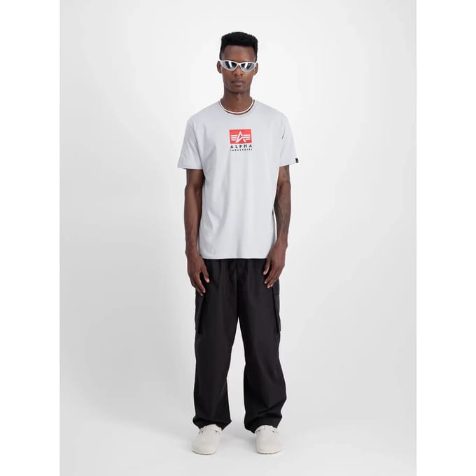 T-shirt met satijnen logo Alpha Industries