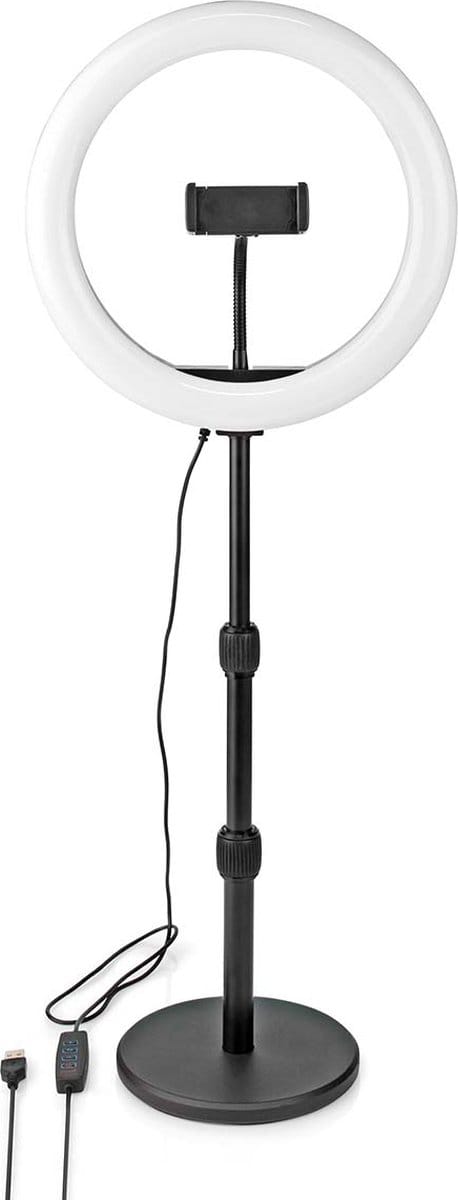 Nedis Ringlicht - 10 inch - 120 LED's - 2700 - 6700 - Bureau - Zwart