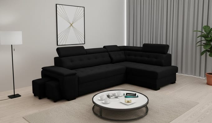 Luxe Uitschuifbare Slaapbank – Antraciet – 277x180x100 cm – Industrohome