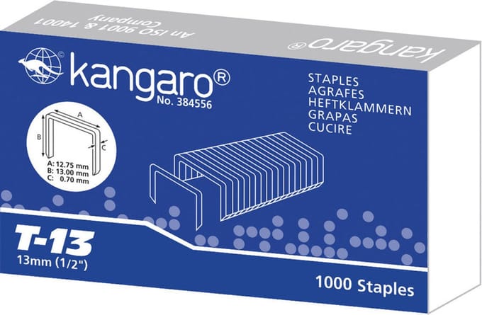 Kangaro nietjes - T13 - 13mm - 1000 stuks - voor tacker