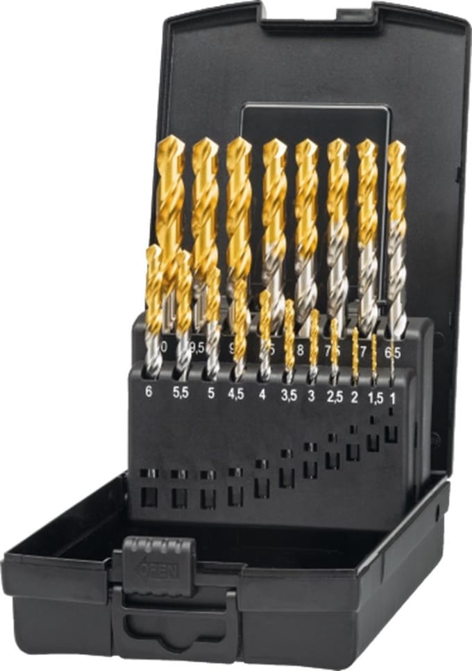 Phantom HSS Set Spiraalboren DIN 338 TiN-tip 1-10mm 20-delig - 191471000