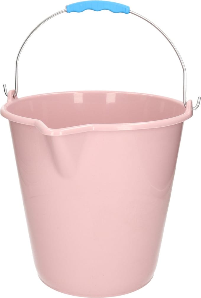 Plasticforte Emmer - met schenktuit - 12L - oud roze - schoonmaakemmer