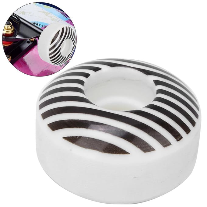 4 stuks 95A PU witte streep 52x30mm skateboard dubbele rocker downspeed slide wielen white