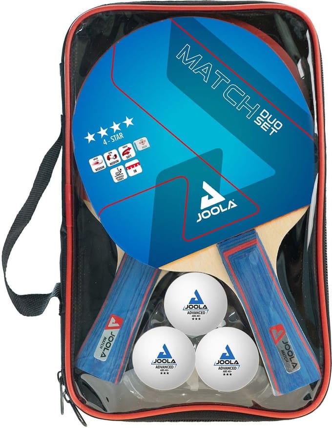 Tafeltennisrackets en 3 ballen Joola Duo (x2)