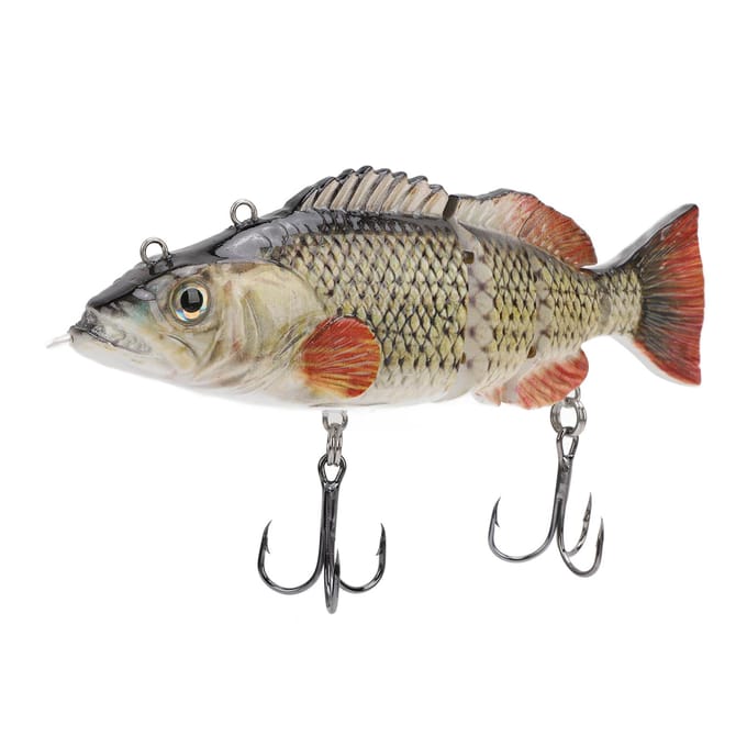 Leurre de pêche électronique rechargeable multi-articulé, appât de pêche réaliste et autonome avec LED beige