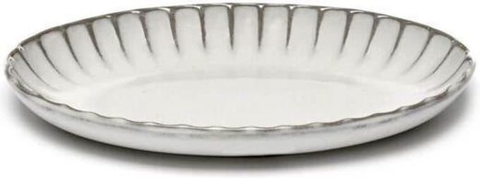 Serax Sergio Herman Inku schaal ovaal geribbeld 19x13x3.7cm wit