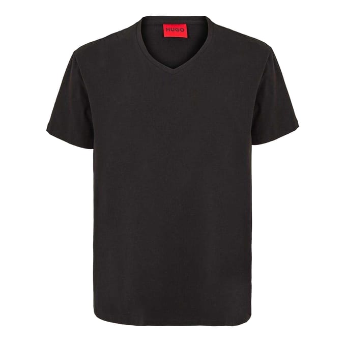 Hugo Heren effen V-hals T-shirt (Zwart)