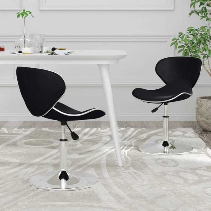 vidaXL - Eetkamerstoelen - 2 - st - kunstleer - zwart