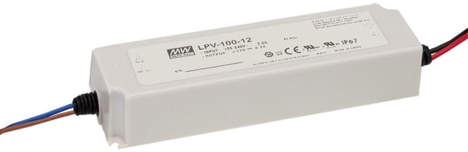 Mean Well - LPV-100-12 - LED-transformator - Constante spanning - 102 W 0 - 8.5 A 12 V/DC - Niet Dimbaar