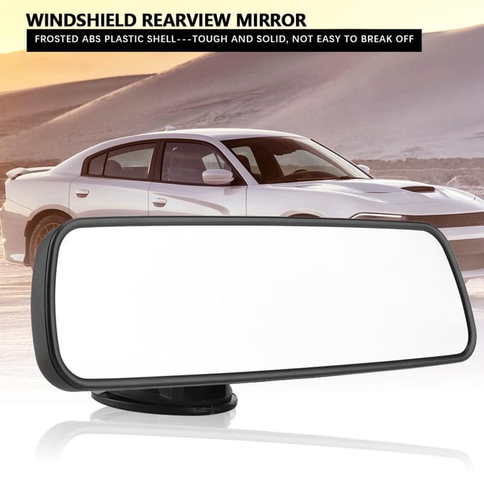 24,8*7cm Auto Voorruit Achteruitkijkspiegel met Zuignapbevestiging Interieur Accessoire black
