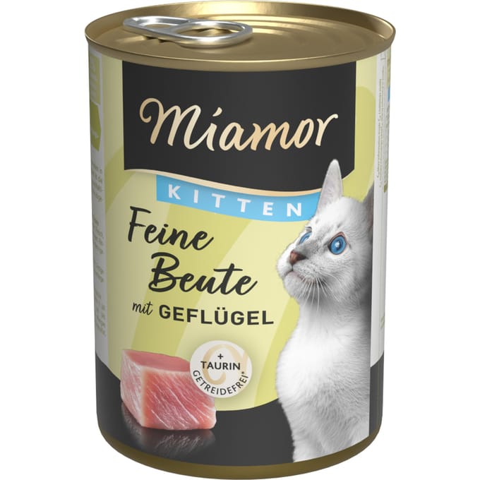 12x400g Feine Beute Gevogelte Miamor Kitten Kattenvoer nat