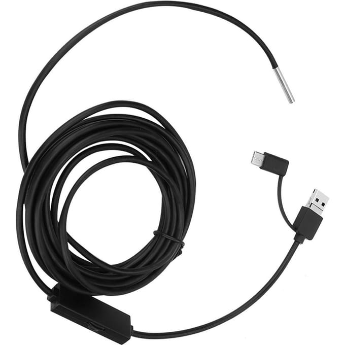 Endoscope 3 en 1 pour téléphone portable Android Type-C, objectif 3,9 mm, haute définition, étanche(Câble de 3,5 m ) black