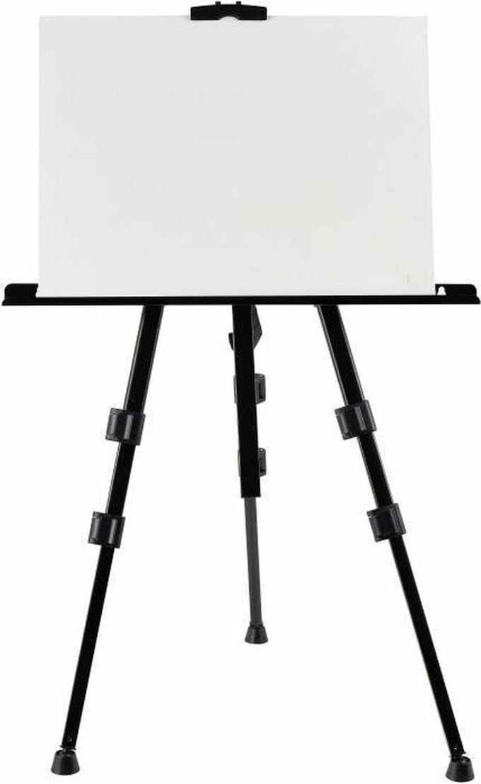 Zwarte Verstelbare Schildersezel  175CM in Tas, Standaard Schilderij Driepoot Metaal Lichtgewicht