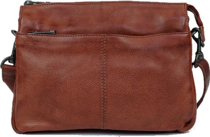Bear Design Natascha Leren Schoudertas - Cognac