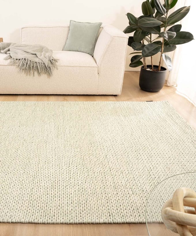 Wollen vloerkleed - Hyssing mintgroen 300x400
