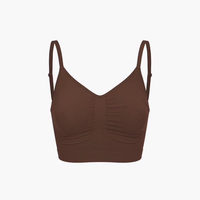 cfab - Comfort Bralette - Bruin - M - BH Zonder Beugel Voorgevormd - Ondergoed - Naadlos