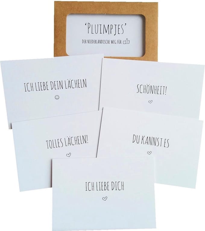 Pluimpjes de Duitse versie complimenten kaartjes