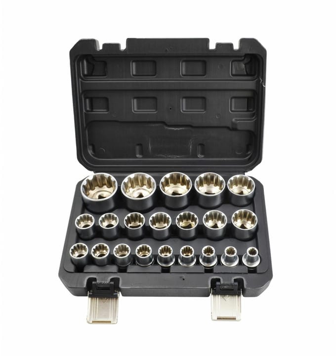 Awtools Black Line - Spline Dopsleutelset - 1/2 Inch - 21-delig - Zwart