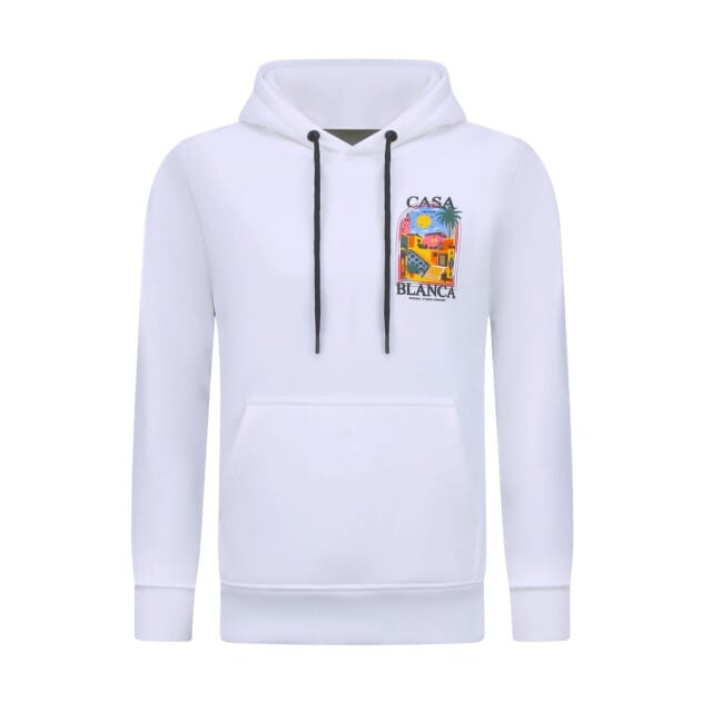 Oversized Hoodie Heren met Capuchon - CASA BLANCA - Dik Geweven - 5993 - Wit
