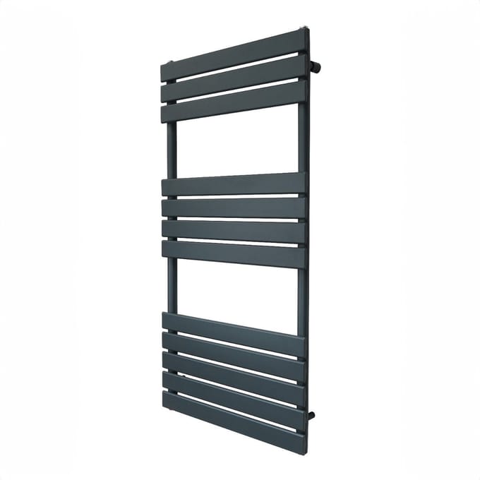 Platte paneel handdoekradiator - grijs - 1200x600mm - 15 jaar garantie