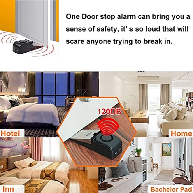 Draagbare 2-in-1 Deurstopper met Alarm - 120 dB Veiligheidssysteem