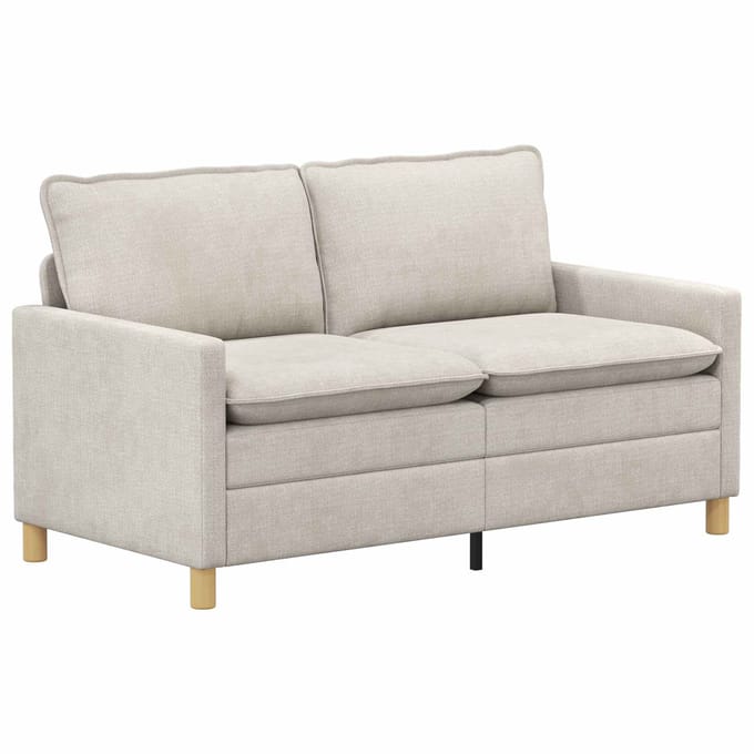 vidaXL - Bank - Crèmekleurig - 156 - x - 81 - x - 87,5 - cm - Polyester