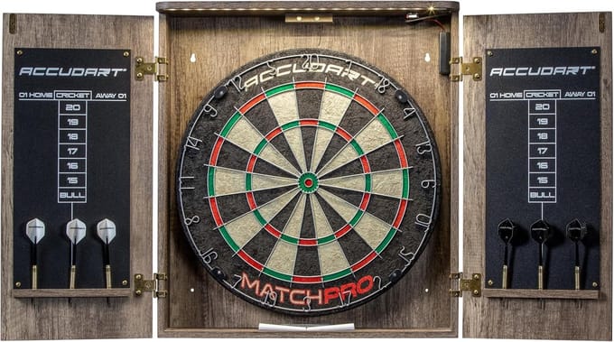 Dartbordkast Set met LED Verlichting en Scoreborden - Complete Dart Set