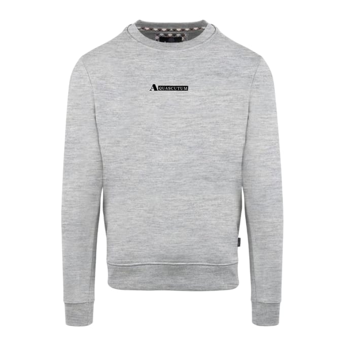 Aquascutum Heren Katoenmix geribbeld kraag Regular Sweatshirt (Grijs)