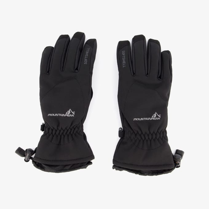 Mountain Peak dames softshell skihandschoenen zwart - Maat L