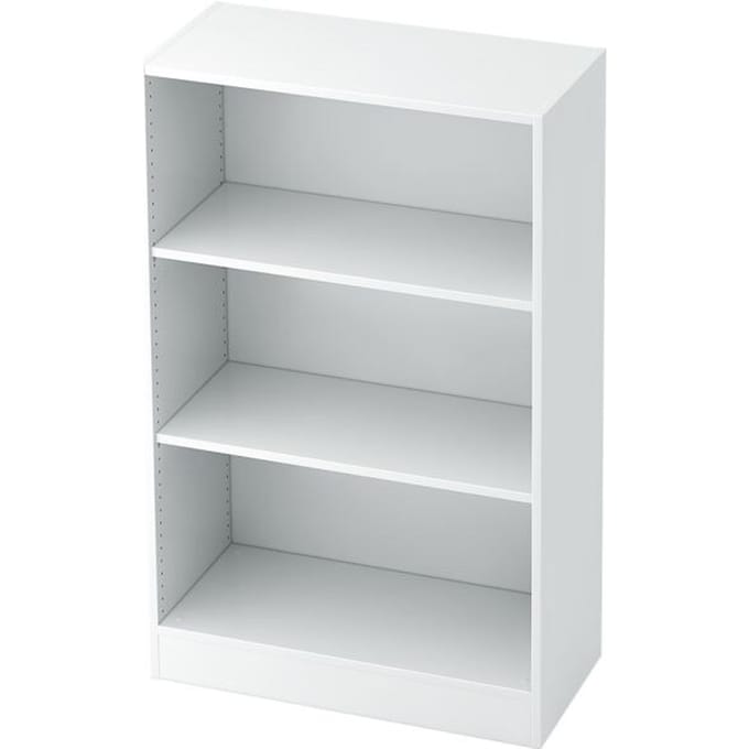 TARVIS boekenkast, B 800 x T 400 x H 1270 mm, 3 OH, wit/wit