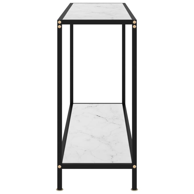 vidaXL - Wandtafel - 120x35x75 - cm - gehard - glas - wit