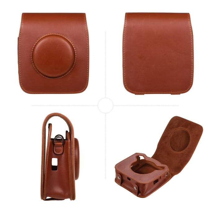 Draagbare PU Lederen Camera Tas met Schouderband Compatibel met Fujifilm Fuji Instax SQ20 Instant Camera