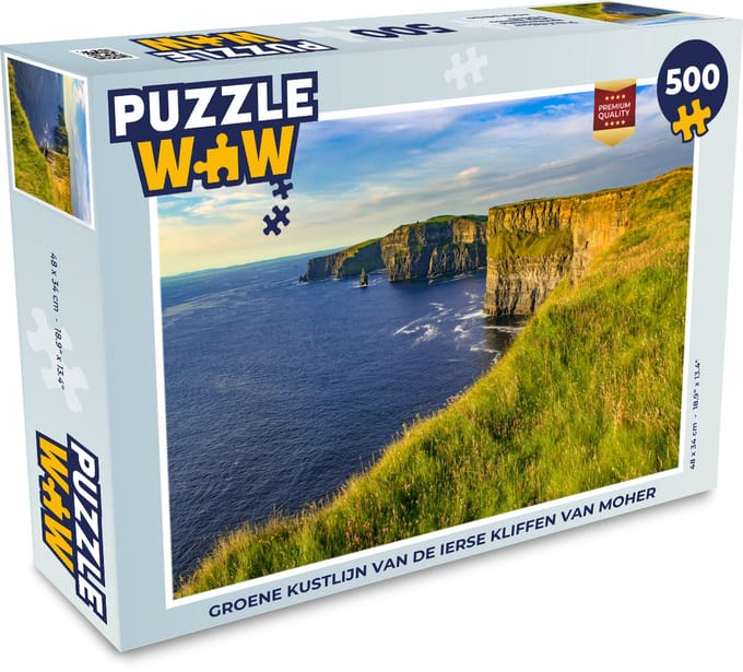 Puzzel Groene kustlijn van de Ierse Kliffen van Moher - Legpuzzel - Puzzel 500 stukjes