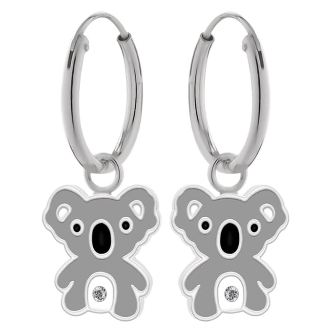 Zilveren kinderoorringen - koala hanger - hypoallergeen