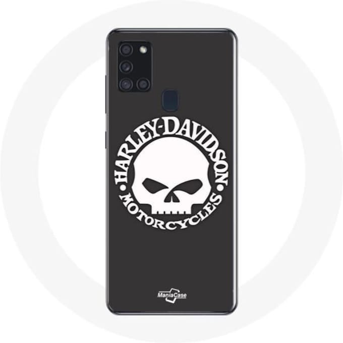 Coque - Maniacase - Galaxy A21S - Souple - Noir - Tête de mort