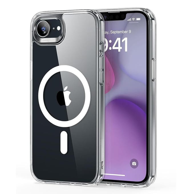 Coque de protection magnétique sans fil Magsafe pour iPhone 16e, étui transparent antichoc pour iPhone 16e For iPhone 16E gray