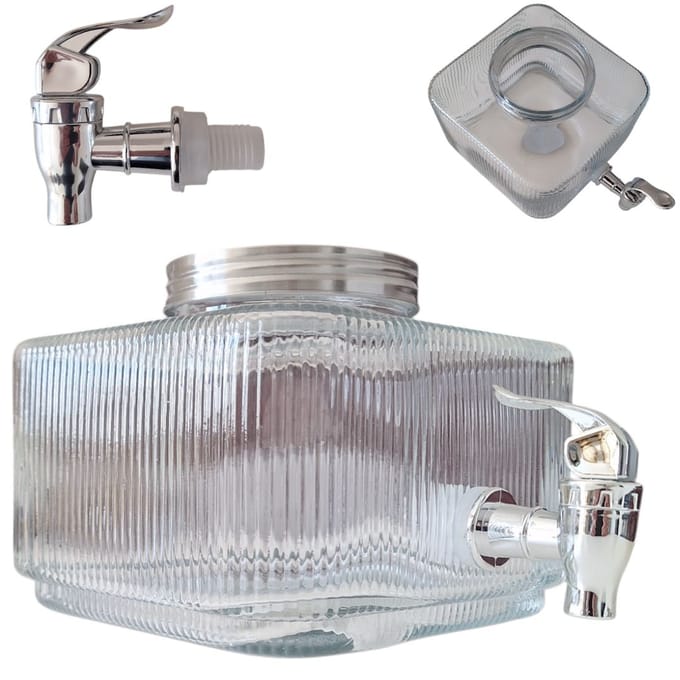 Bocal avec robinet pour le réfrigérateur 3 L Bocal en verre avec robinet pour eau limonade