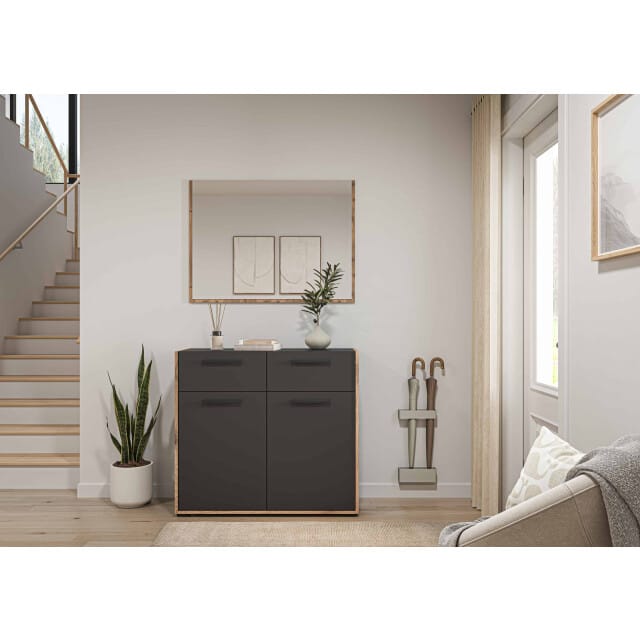 Bueno Garderobekast Basalt Melamine Trim NoxOak NB - 37x95x189cm