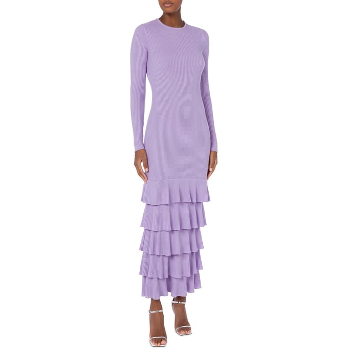 Moschino Wool Dress With Ruffles Violet Größe: 36 | Maxikleider Outlet | Damen | Violett