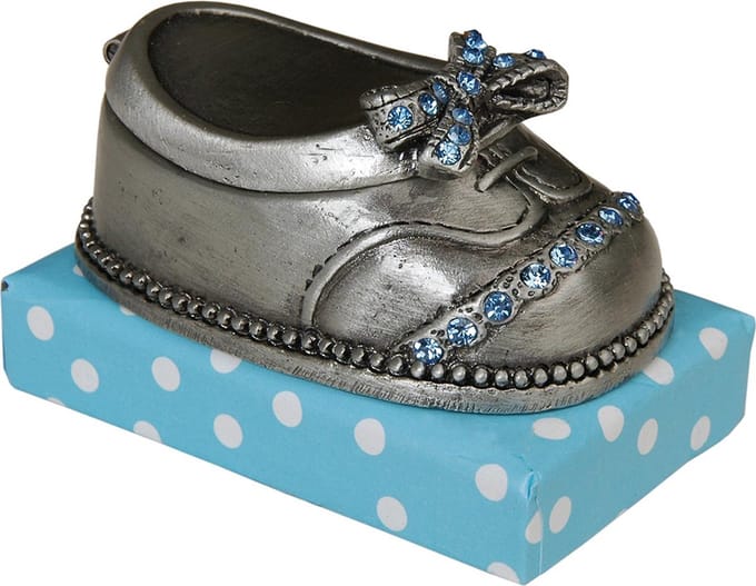 Clayre & Eef Tandendoosje Schoen 4x6x4 cm Zilverkleurig Ijzer