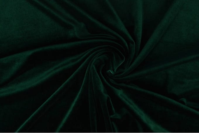 Stretch fluweel - Donkergroen - 1 meter - Per meter - Velvet stof