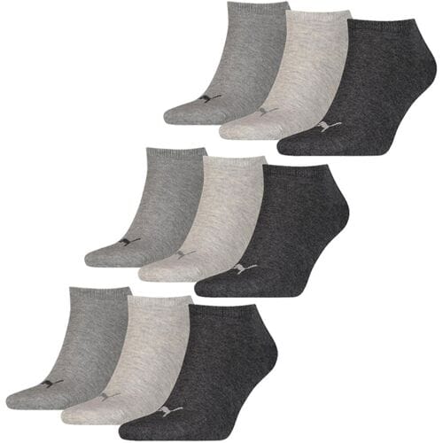 Puma Sneakersokken Plain 9-pack Antraciet Melange-47/49