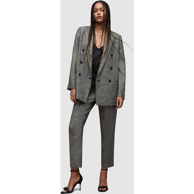 AllSaints Astrid Sparkle Blazer Grey Check Taglia: 6 | Blazers Outlet | Donna | Grigio