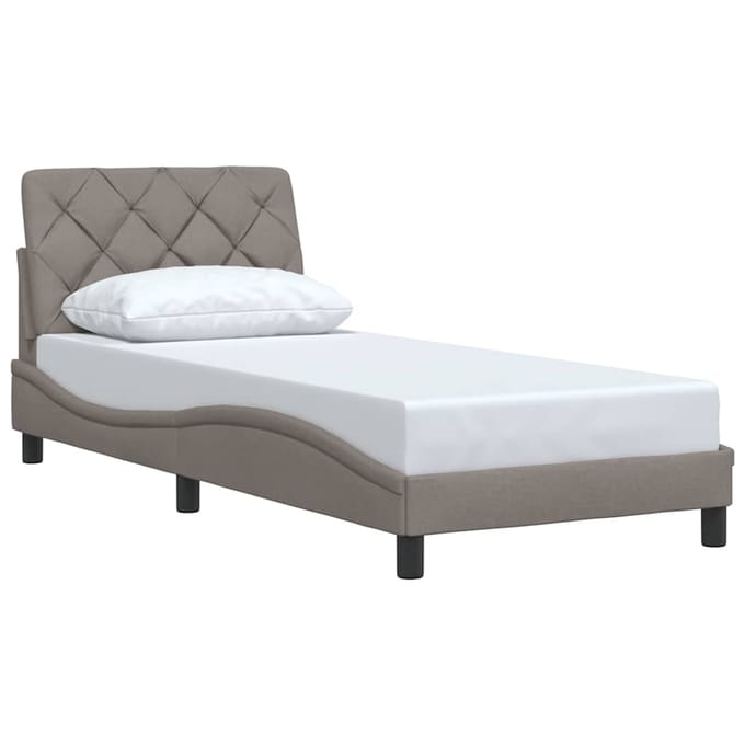 vidaXL - Bedframe - zonder - matras - 90x190 - cm - stof - taupe