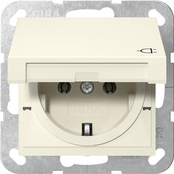 Gira Systeem 55 Schuko Stopcontact Met Scharnierende Afdekking - 445401