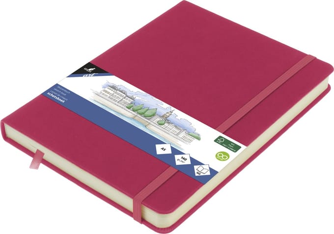 Kangaro schetsboek - A5 - ruby - met elastiek en lint - 2 stuks - K-861291