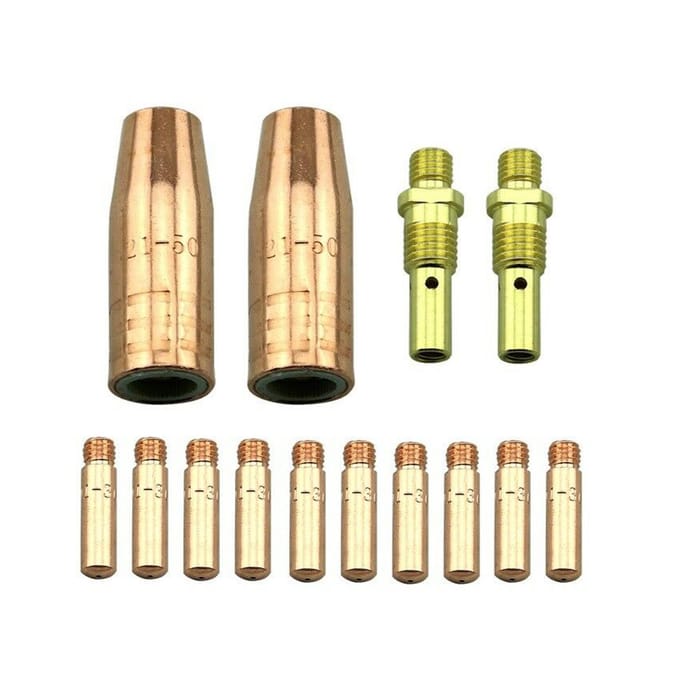 14 stuks MIG-lasmachine-accessoireset 0,035'' Contacttips Gassen Mondstukken Diffusers Vervanging 14PCS