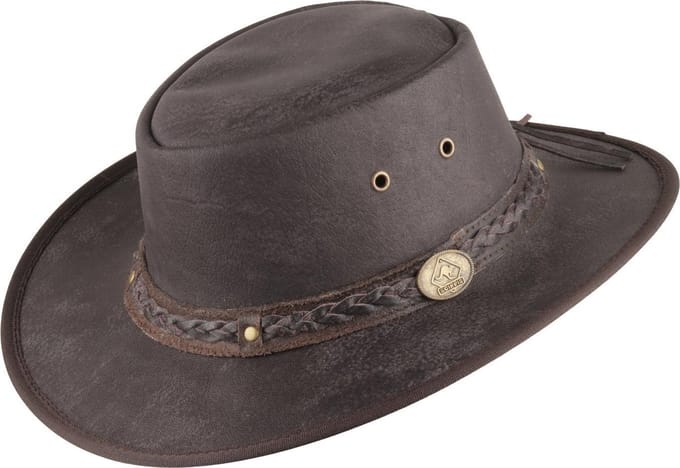 Lederen hoed Springbrook bruin, S