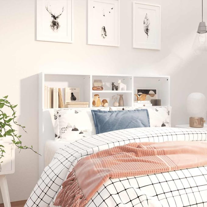 vidaXL - Hoofdbordkast - 120x19x103,5 - cm - wit