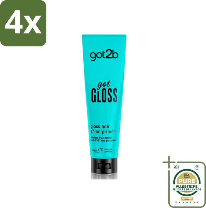 Got2B - Haarprimer - Got Gloss - 150 ml - Voordeelverpakking - 4 stuks - Pluiscontrole - Hittebescherming